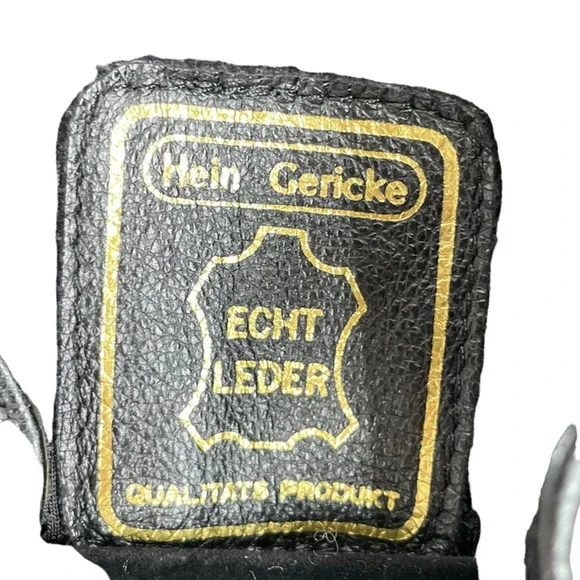 Hein Gerickle Mens Leather Moto Jacket Mock Neck Long Sleeve Size 38 Black - Picture 7 of 9